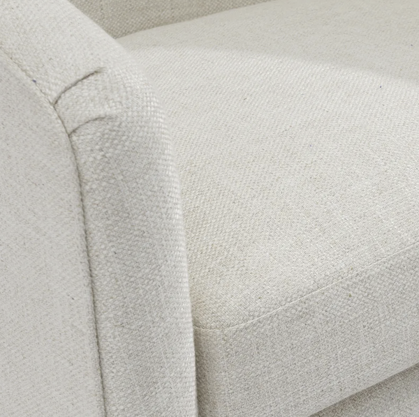 Natural Linen Mid - Century Style Arm Chair