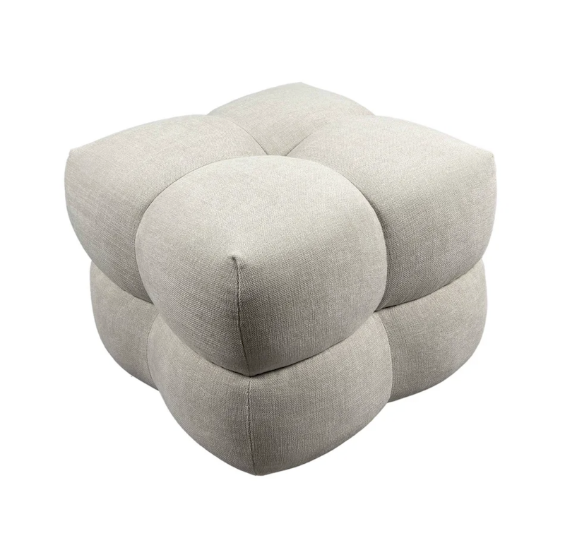 Cloud Stool / Ottoman in Natural Chenille