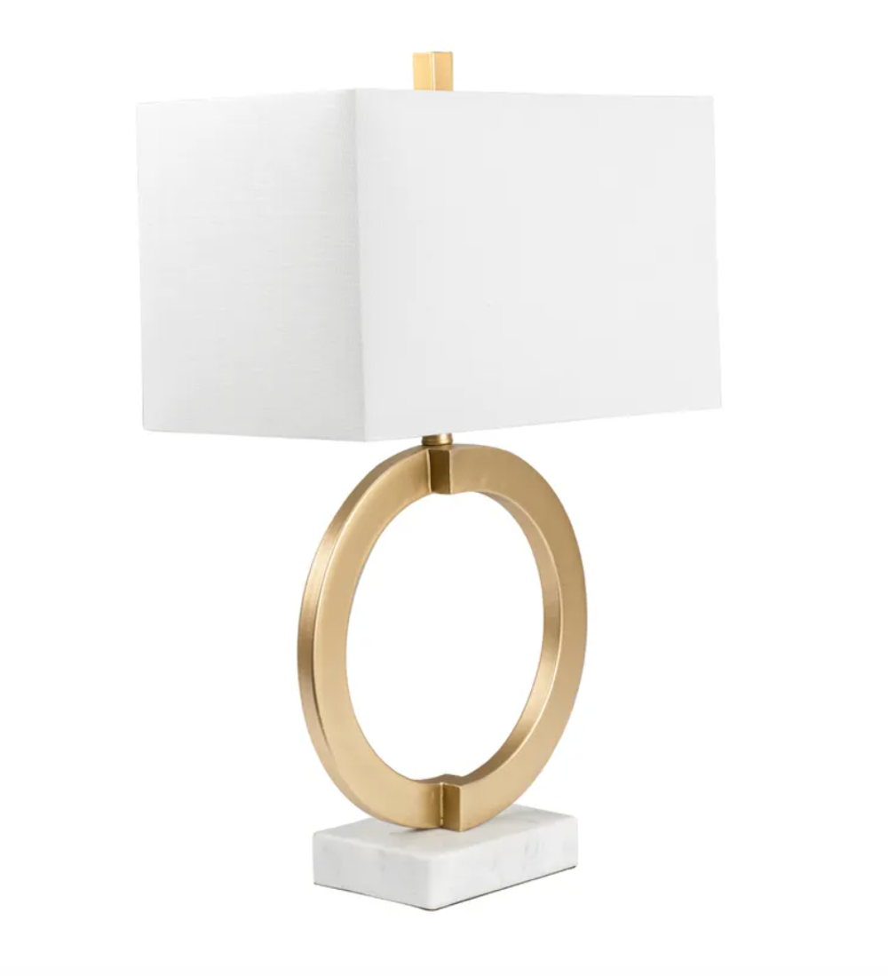 Gold Ring & Marble Table Lamp