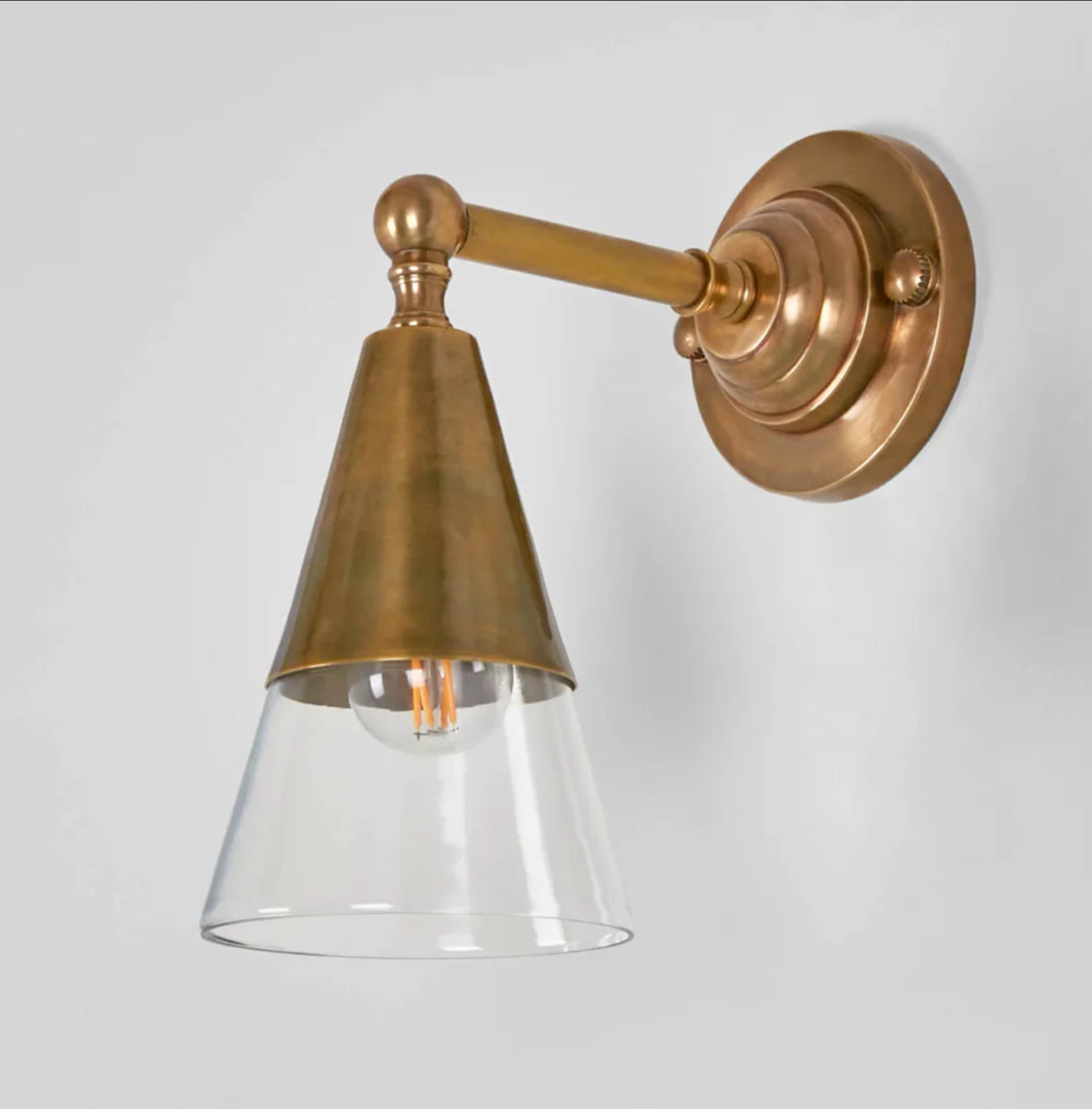 Brass Conical Wall Light