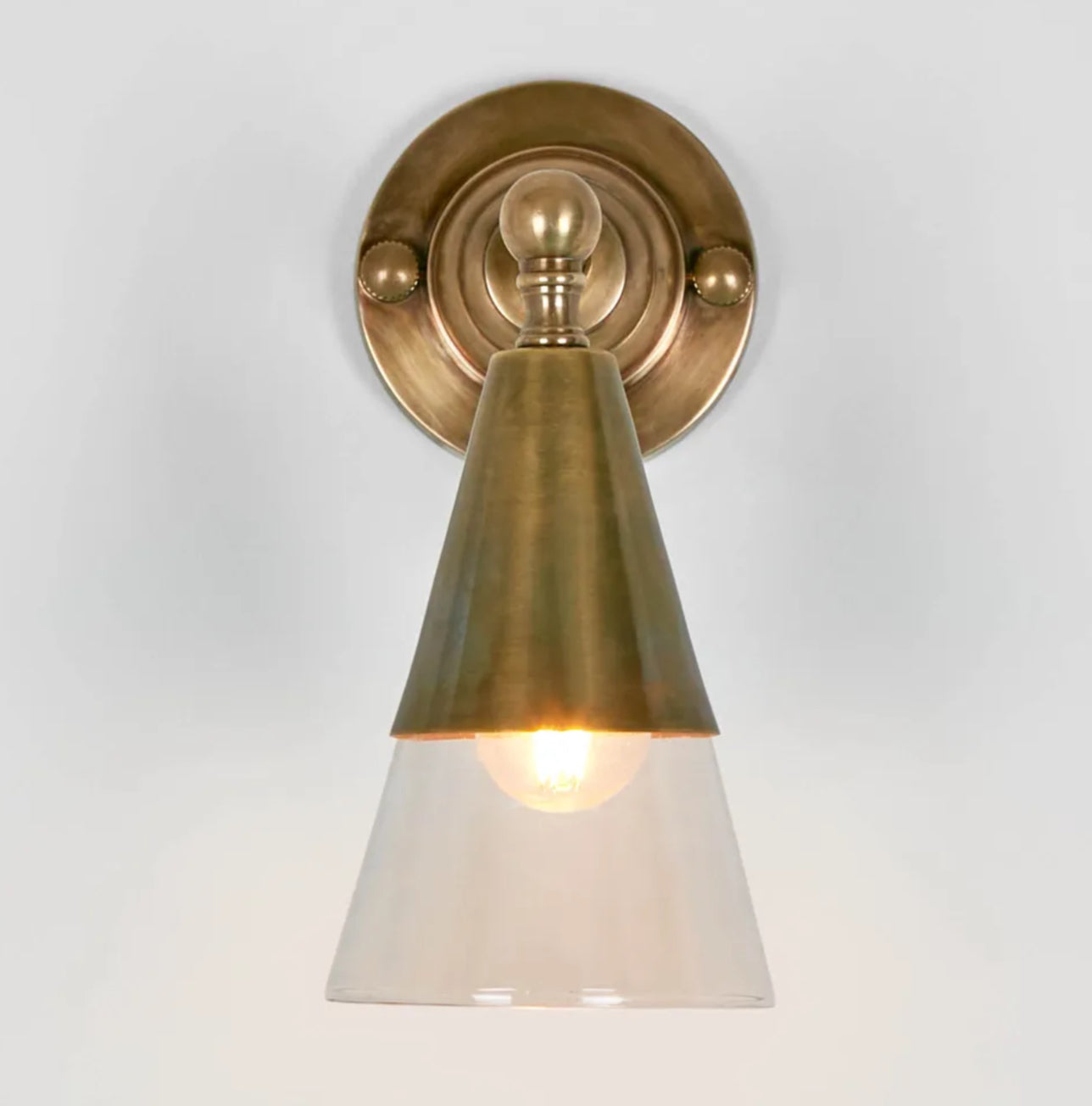 Brass Conical Wall Light