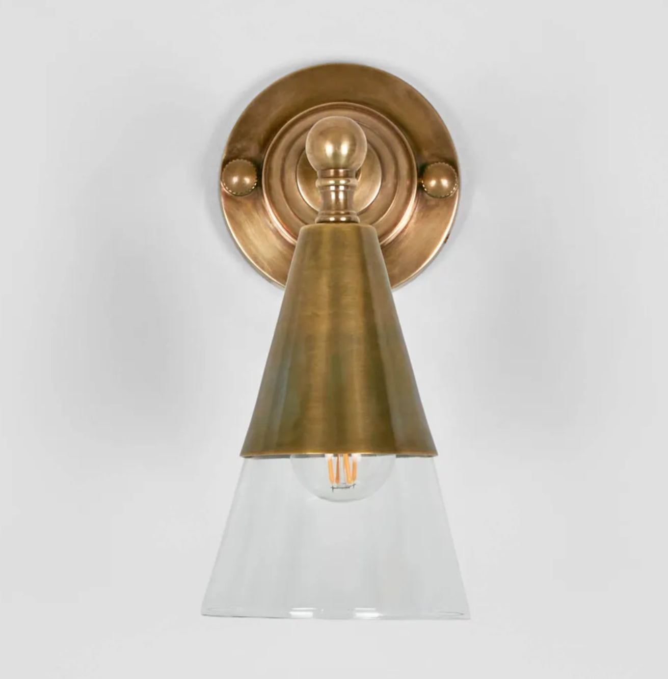 Brass Conical Wall Light