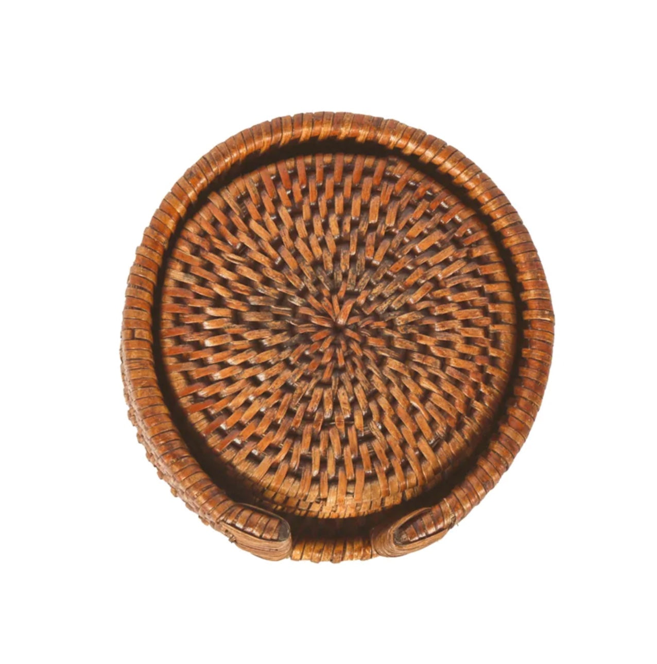 Rattan Coasters in Antique Brown