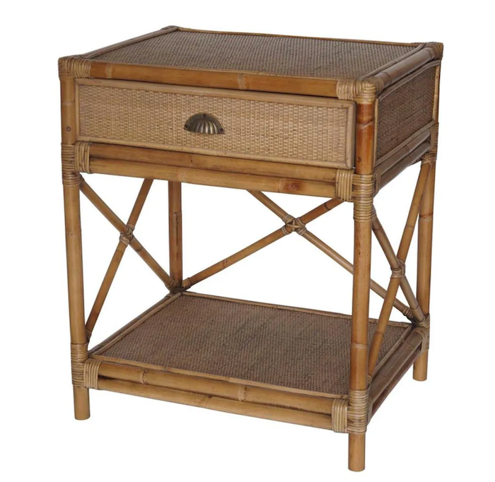 Rattan One Drawer Bedside Table