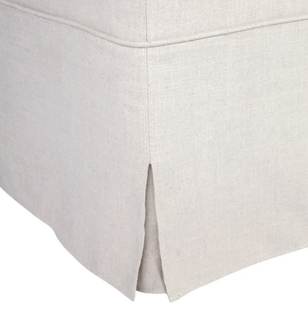 Brighton Slip Cover Bench Ottoman - Natural Linen