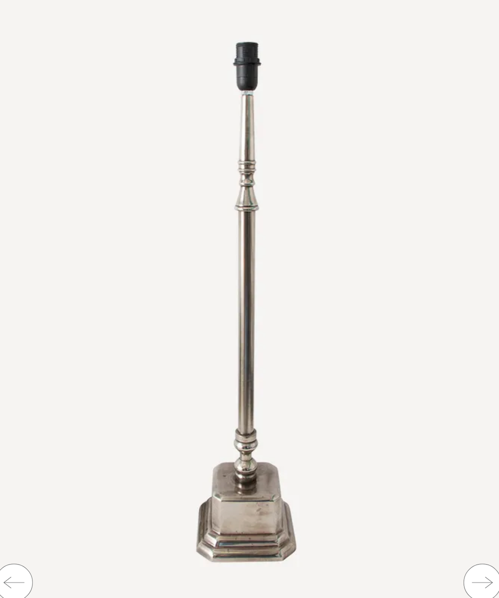 Antique silver Square Tall Lamp Base