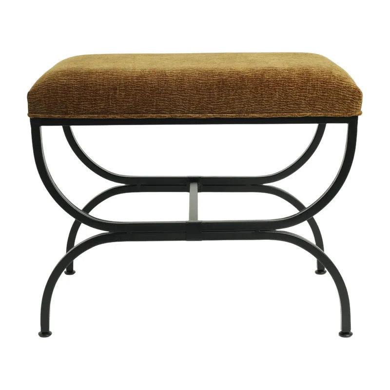 Black Iron Stool In Butterscotch