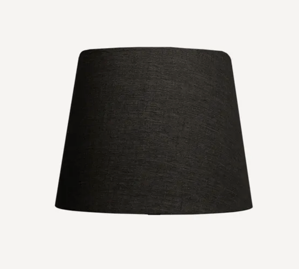 Tapered Drum Linen Lamp Shade Black 20cm