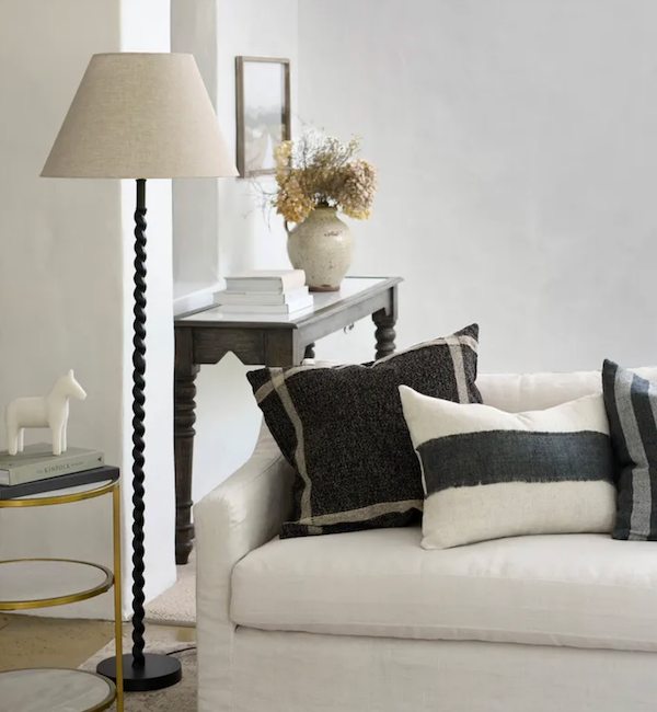 Black Twist Floor Lamp Base