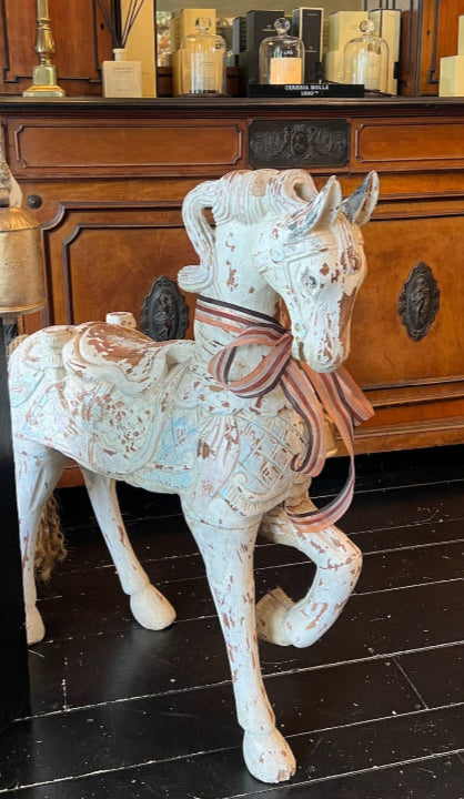Vintage Carved Timber Trojan Horse - As Found