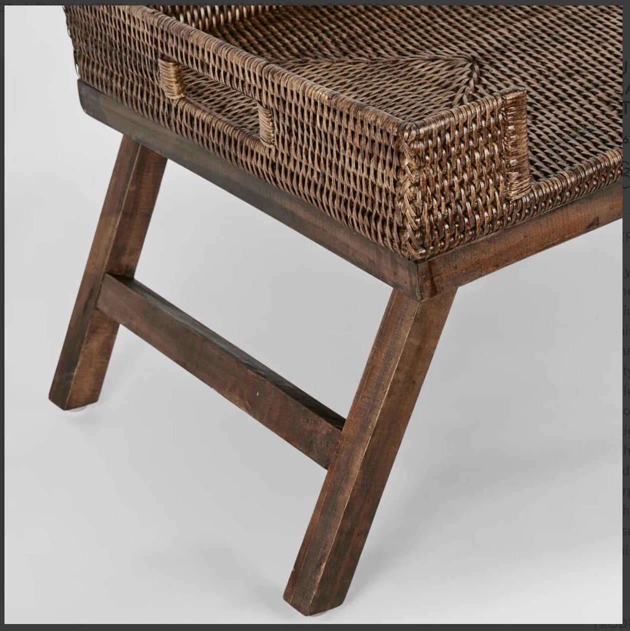 Rattan Breakfast Tray - Antique Brown - 60cm