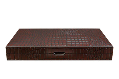 Dal Rossi Wooden Crocodile Backgammon Game Small