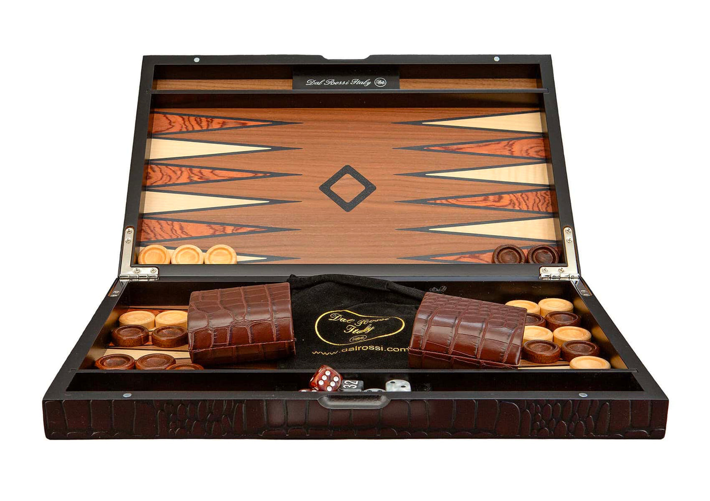 Dal Rossi Wooden Crocodile Backgammon Game Small