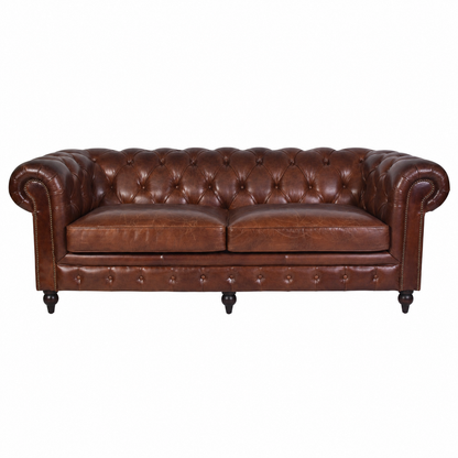 Aged Leather Chesterfield 3.5 Seat Sofa