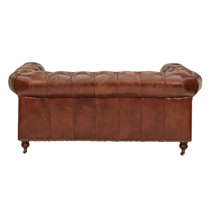 Aged Leather Chesterfield 2 Seat Sofa