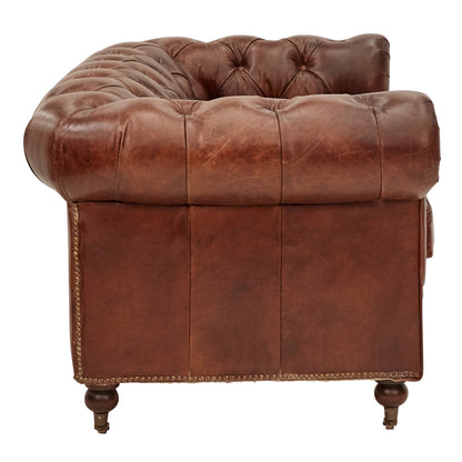 Aged Leather Chesterfield 2 Seat Sofa