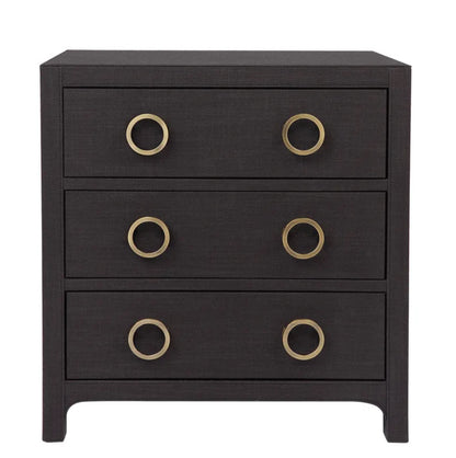 Upholstered Charcoal Linen Bedside Table.