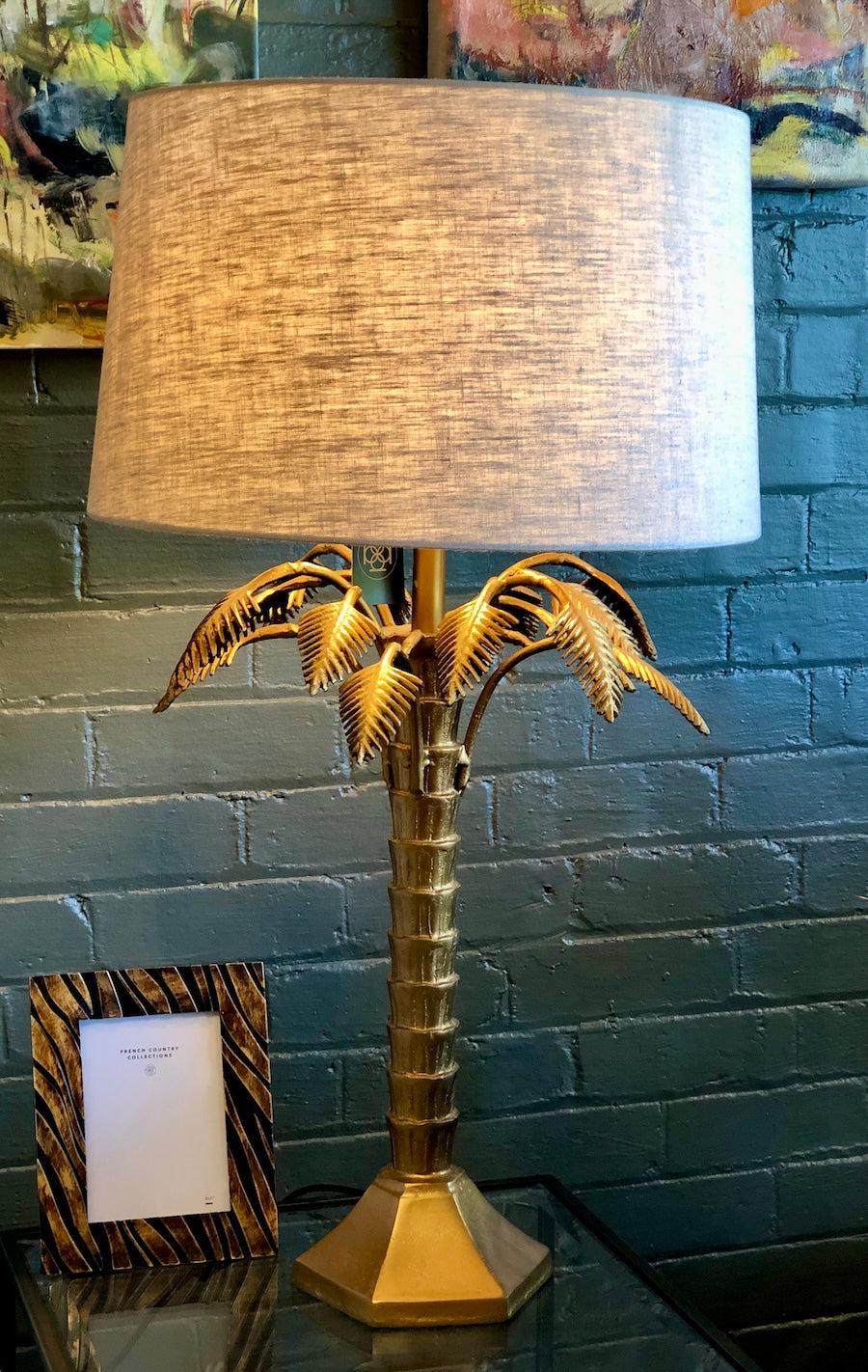 Brass Palm Table Lamp