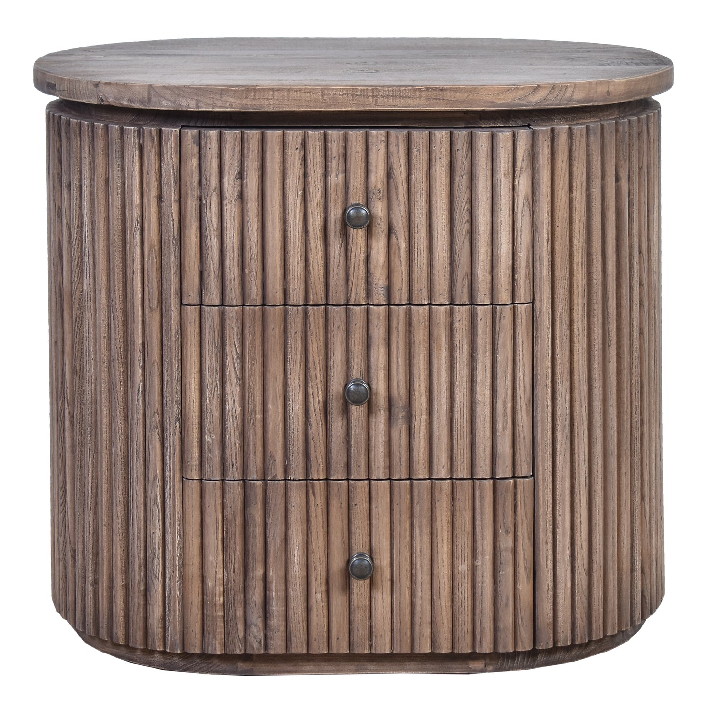 Recycled Elm Slatted Side Table