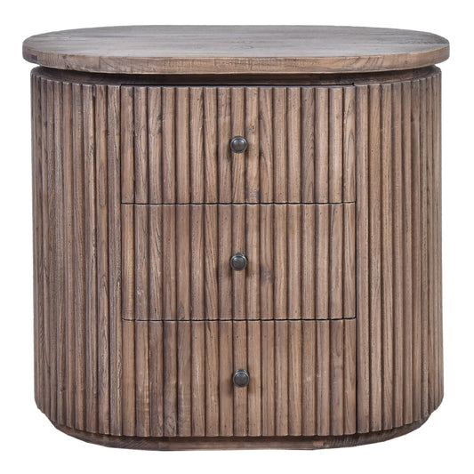 Recycled Elm Slatted Side Table