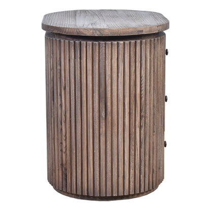 Recycled Elm Slatted Side Table
