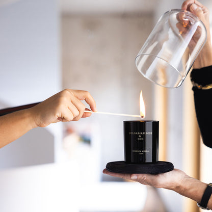 Bulgarian Rose & Oud 230g Premium Candle by Cereria Molla.