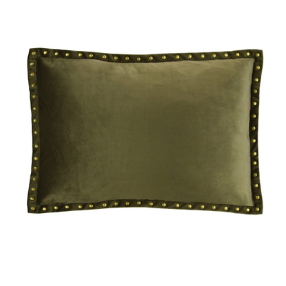 Studded Fine Velvet Lumbar Cushion