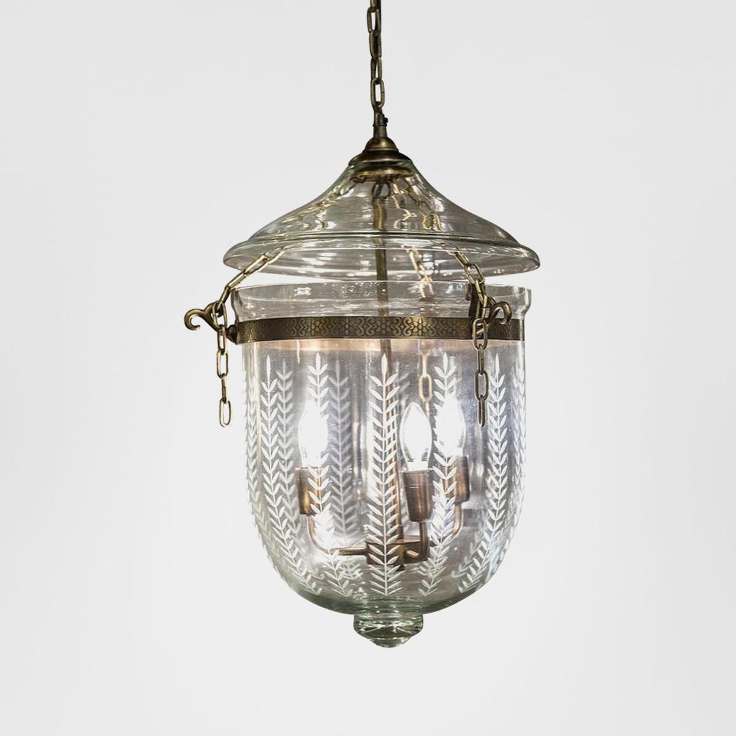 Etched Belle Jar Pendant Light