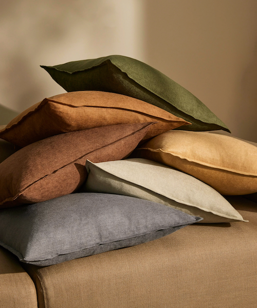 Fiore Linen Blend Chenille Cushion 15 Colours