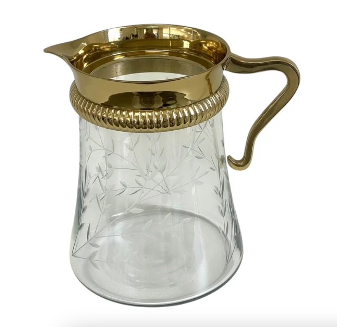 Jupiter Jug - Gold with Etched Glass