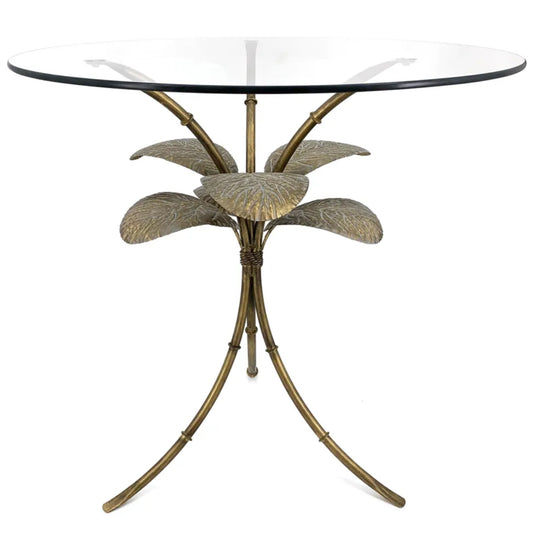 Glass Leaf Side Table