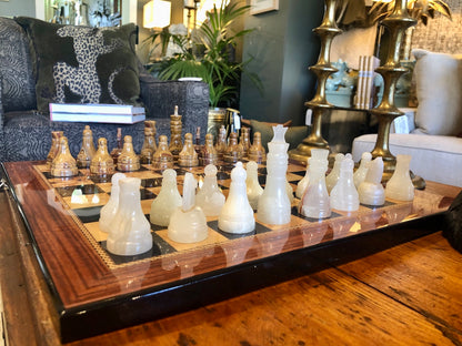 Vintage Onyx Chess Board Made in Italy SOLD