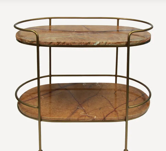 Marble and Iron Bar Cart