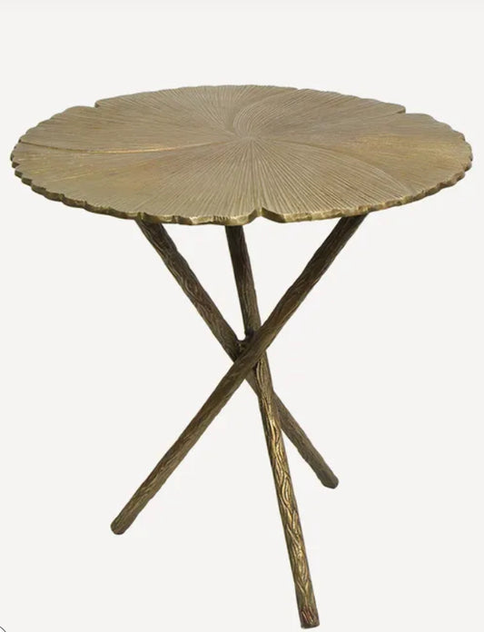 Brass Leaf Side Table