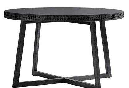 Boho Round Black Dining Table