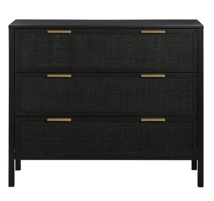 Timber & Rattan Chest of Drawers / Bedside.