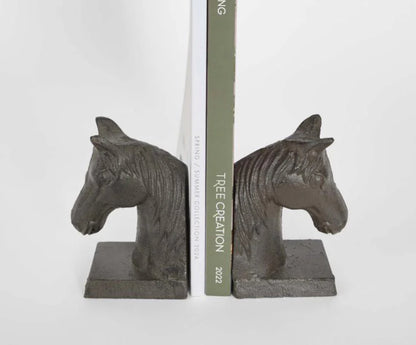 Cast Iron Horse Bust Bookends