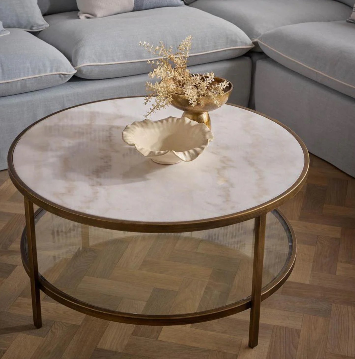Marble and Glass Coffee Table