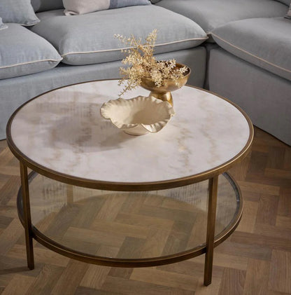Marble and Glass Coffee Table