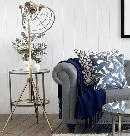 Brass Iron & Glass Side Table