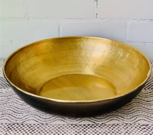 Brass finish black bowl.