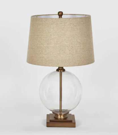 Antique Glass & Brass Table Lamp