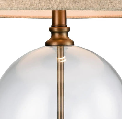 Antique Glass & Brass Table Lamp