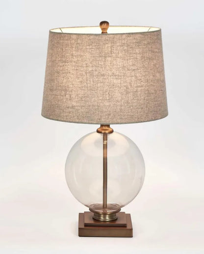 Antique Glass & Brass Table Lamp