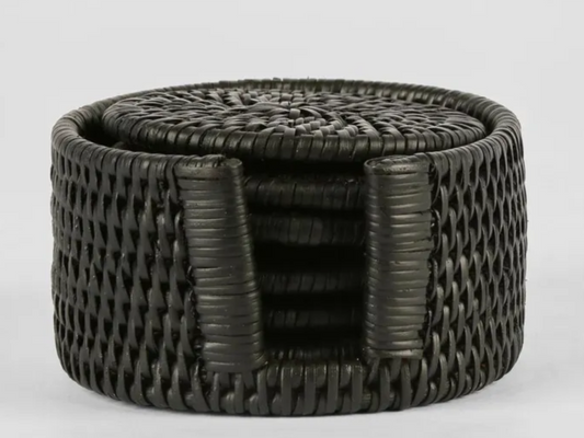 Black Rattan Coasters