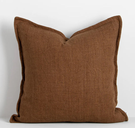Flaxmill Textured Linen Cushion - Pecan