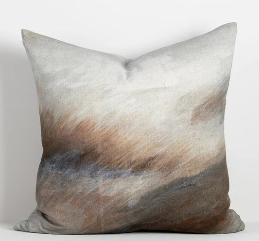 Hand Painted Coastal Dunes Windswept Grasses Cushion
