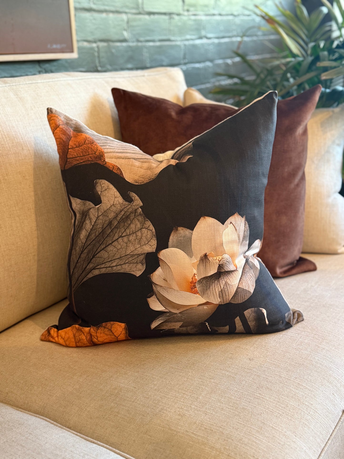 Lotus Earth Cotton and Silk Cushion