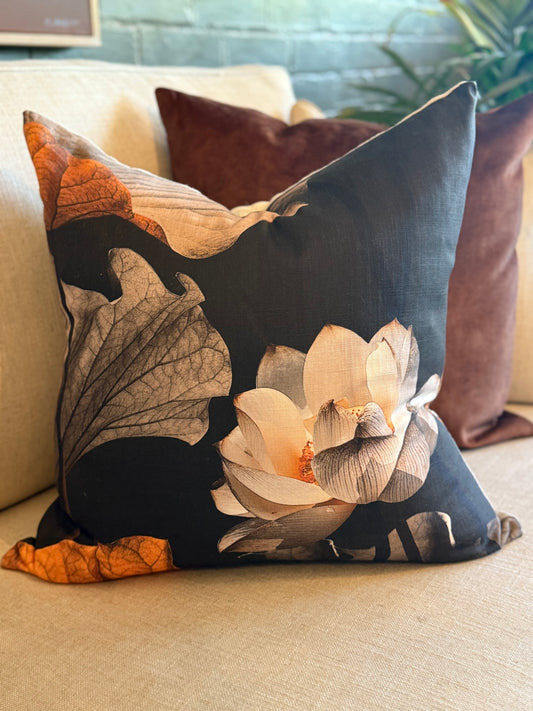 Lotus Earth Cotton and Silk Cushion