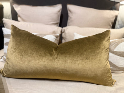 Oversized Gold Velvet Bolster Cushion